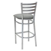 Ladder Back Barstool - Silver - Gray